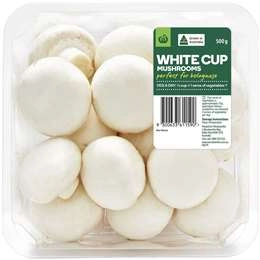 Woolworths Mushrooms Cups  500g Punnet