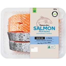 Woolworths Salmon Portions Skin On  4 Pack