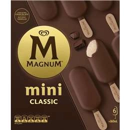 Magnum Mini Ice Cream Sticks Classic  6 X 60 Ml