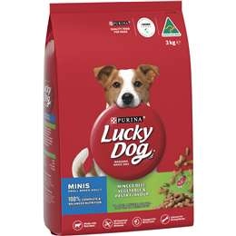 Lucky Dog Adult Minis Minced Beef, Vege & Pasta Dry Dog Food 3kg