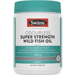 Swisse Ultiboost Odourless High Strength Wild Fish Oil 200 Pack