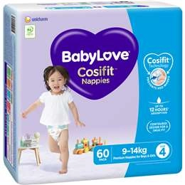 Babylove Cosifit Nappies Size 4 (9-14kg) 60 Pack