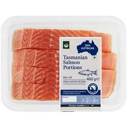 Woolworths Salmon Portions Skin Off  4 Pack