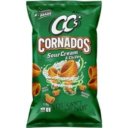 Cc's Cornados Corn Chips Sour Cream & Chives 110g