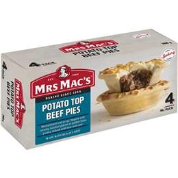 Mrs Mac's Potato Top Beef Pies  4 Pack