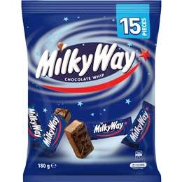 Milky Way Milk Chocolate Party Share Bag 15 Pieces 180g