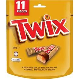 Twix Milk Chocolate Party Share Bag 11 Pieces 159g