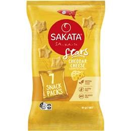 Sakata Stars Snack Sized Cheese Rice Crackers Multipack 13g  X 7 Pack