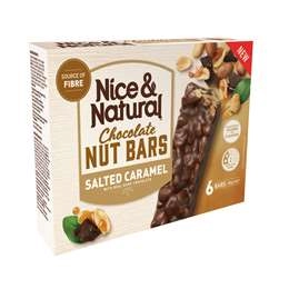 Nice & Natural Chocolate Nut Bars Salted Caramel 6 Pack