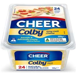 Cheer Cheese Colby Cheese Slices  500g