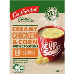 Continental Classics Cup A Soup Creamy Chicken & Corn With Croutons 60g