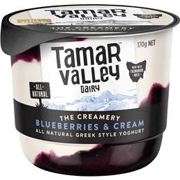 Tamar Valley The Creamery Greek Style Yoghurt Blueberries & Cream 170g