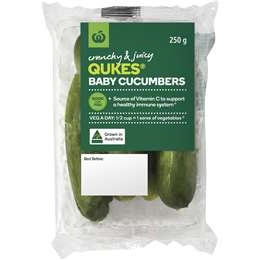 Woolworths Qukes Baby Cucumbers Punnet 250g