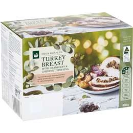 Woolworths Oven Roast Turkey Breast With Cranberry & Chestnut Stuffing 800g