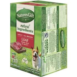 Nature's Gift Adult Wet Dog Food Loaf Prime Beef In Gravy 100g X 6 Pack