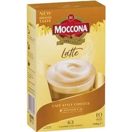 Moccona Coffee Sachets Latte  10 Pack