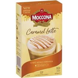 Moccona Coffee Sachets Caramel Latte  10 Pack