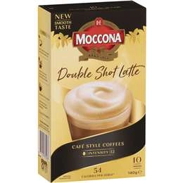 Moccona Double Shot Latte Coffee Sachets 10 Pack