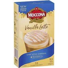 Moccona Coffee Sachets Vanilla Latte  10 Pack