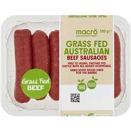 Macro Grass Fed Australian Beef Sausage 500g