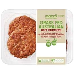 Macro Grass Fed Beef Burger  500g