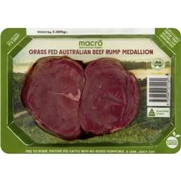 Macro Grass Fed Beef Rump Steak Medallions 300g