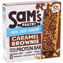 Sam's Pantry Caramel Brownie Low Sugar Protein Bars 5 Pack