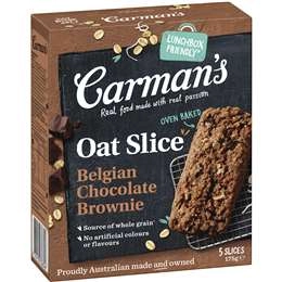 Carman's Oat Slices Belgian Choc Brownies 5 Slices