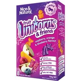 Nice & Natural Unicorn & Friends Fruit Packs  8 Pack