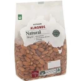 Woolworths Almonds Kernels 750g Pack