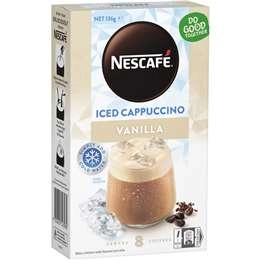 Nescafe Iced Cappuccino Vanilla Coffee Sachets 8 Pack