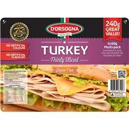 D'orsogna Turkey Thinly Sliced  60g X4 Pack