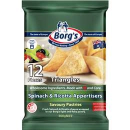 Borg's Pastizzis Triangles Spinach & Ricotta 360g