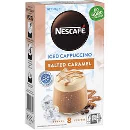 Nescafe Iced Cappuccino Salted Caramel Coffee Sachets 8 Pack