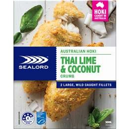 Sealord Australian Hoki Thai Lime & Coconut Crumb Fish Fillets 300g