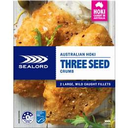 Sealord Australian Hoki Three Seed Crumb Wild Caught Fillets 300g