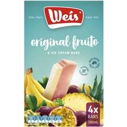 Weis Fruito Passionfruit Pineapple & Banana Ice Cream & Fruit Bar 4 Pack