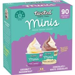 Twisted Minis Frozen Yoghurt Dessert Assorted 4 Pack