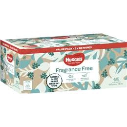 Huggies Thick Baby Wipes Fragrance Free 640 Pack