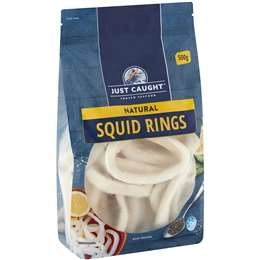 Just Caught Frozen Natural Squid Rings  500g