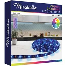 Mirabella Colour Changing Led Strip Light Usb 5 Metres 