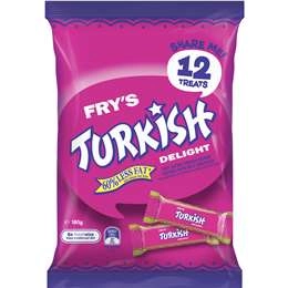 Cadbury Fry's Turkish Delight Milk Chocolate Share Pack 12 Pieces 180g