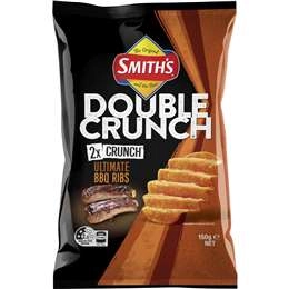 Smith's Double Crunch Potato Chips Share Pack Bbq Ribs 150g