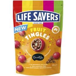 Darrell Lea Life Savers Fruit Tingles Balls 150g