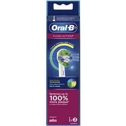 Oral-b Floss Action Clean White Electric Toothbrush Refills 3 Pack