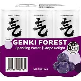 Genki Forest Sparkling Water Grape Delight 330ml X6 Pack