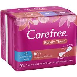 Carefree Barely There Unscented Liners  42 Pack