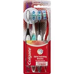 Colgate Toothbrush 360 Advanced Optic White 4 Pack