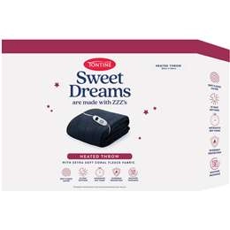 Tontine Sweet Dreams Fleece Heated Throw Navy Each