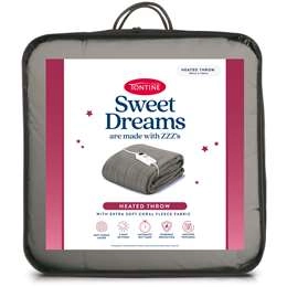 Tontine Sweet Dreams Fleece Heated Throw Grey Each